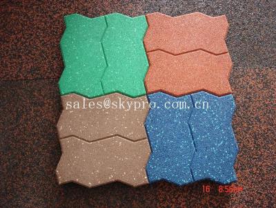 China Interlocking Outdoor rubber paver support black / red / green / blue for sale