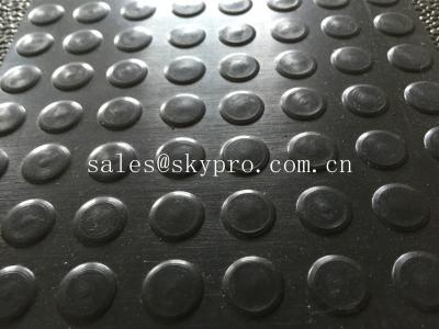 China Low high round / coin / button rubber mat black non - slip rubber mattress for sale