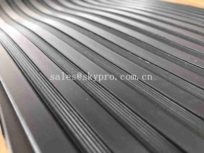 China Black 3mm Thick Rubber Floor Matting Sheet Anti-slip Fine Ribbed Corrugated for sale