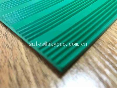 China Green 3mm Thick Durable Corrugated Rubber Sheet Anti in Roll Colorful Rubber Matting for sale