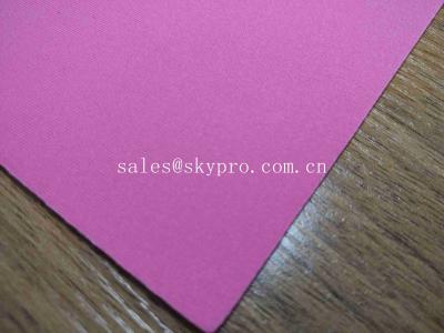 China 1mm Thick High Elastic Pink SBR Thin Neoprene Fabric EVA with Polyester Jersey Coating Rubber Sheet for sale