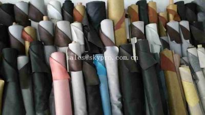 China Solid Colors Non - woven Backing Synthetic Leather PU Leather with Colorful Printed Fabric for sale