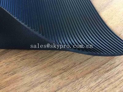 China Durable Black Dairy Rubber Cow Mat Fine Ribbed Quine Shockproof Mat For Industrial for sale