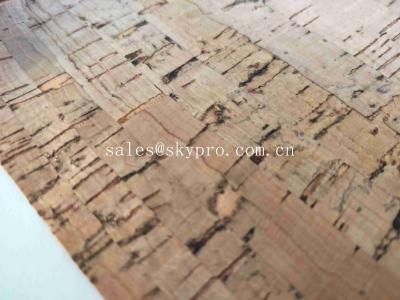 China Real Wood Pattern Rubber Sheet Roll Natural Cork Leather Fabric for Shoes Making for sale
