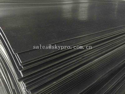 China Black Anti Slip Fine Ribbed Rubber Flooring Mat Horses Stables Animal Rubber Sheets for sale