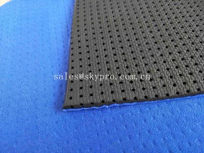 China Embossed Perforated Thick Neoprene Fabric Foam Round Hole Bonded Rubber Sheet for sale