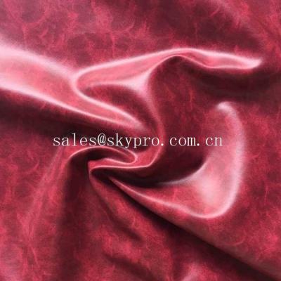 China OEM PU Synthetic Leather Embossed Crazy Horse PVC Synthetic Leather for Shoes / Bags for sale