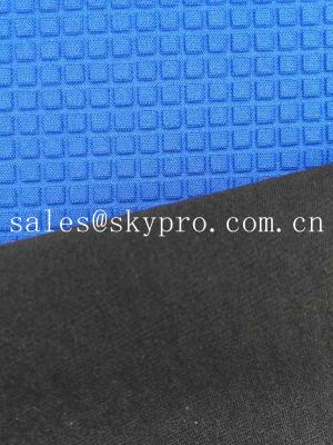 China Super Stretch Square Pattern Blue Neoprene Rubber Sheet Coated Nylon Fabric Roll for sale