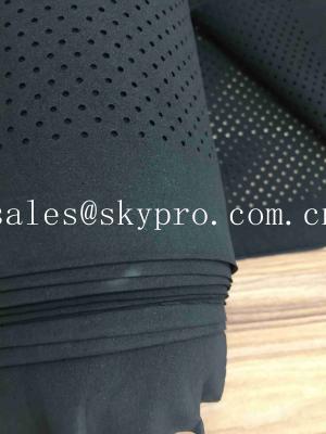 China Perforated Neoprene Fabric Roll Shark Skin Embossed SBR CS CR Rubber Sheets With Holes for sale