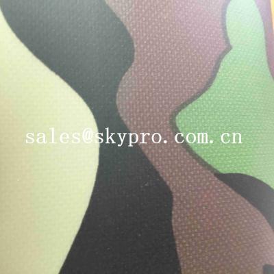 China Thin 0.5mm Thick PVC Coated Fabric Plastic Sheet Camouflage 210T Polyester Printed Fabrics for sale