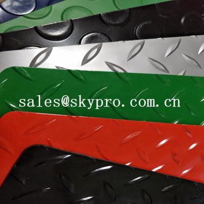 China Colorful Plastic Sheet diamond embossing mat , PVC garage floor mats for sale