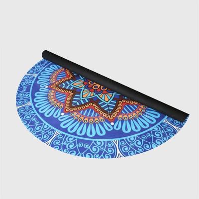 China Natural Rubber Suede Circle Yoga Mat Microfiber Surface For Fitness for sale