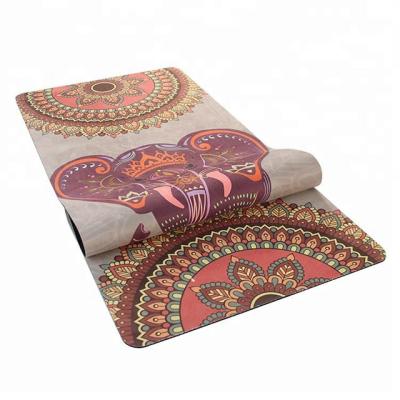 China Non - Slip Durable Rubber Sheet Roll Suede Women Beginners Yoga Mat for sale