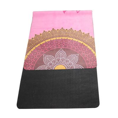 China Washable 72''X 26'' Rubber Yoga Mat Microfiber Suede Surface SGS Certified for sale