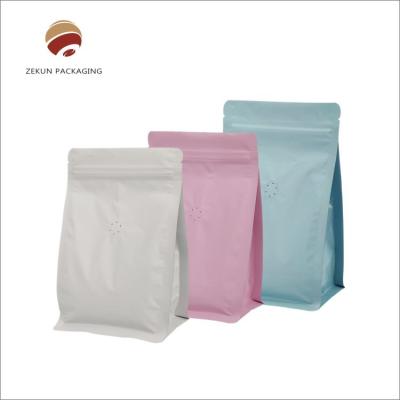 China Custom Printed Flat Bottom Coffee Bag With Zipper Or Slider Closure for sale
