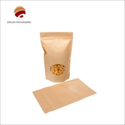 China Vários tamanhos OEM Ziplock Kraft bolsas de papel com superfície à prova de umidade à venda