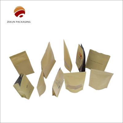 China 200g 250g 500g 1000g Kraft Stand Up Pouches Multiple Capacities for sale