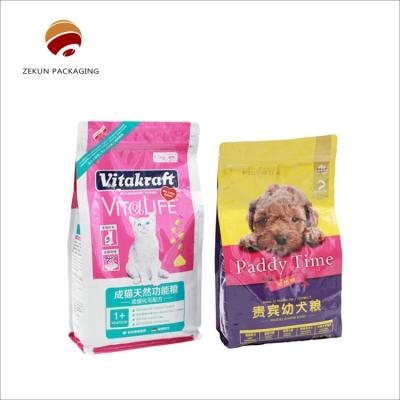 China Impresión en grabado Bolsa de alimentos para mascotas personalizada CMYK/PANTON Colores Mat o acabado brillante en venta