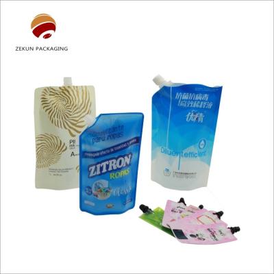 China OEM Stand Up Spout Bag para el jugo líquido Desinfectante Resistencia a las lágrimas en venta