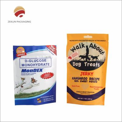 China Flexible Dog Treat Packaging Bags Gravure Printed Matt Or Shiny Finish for sale