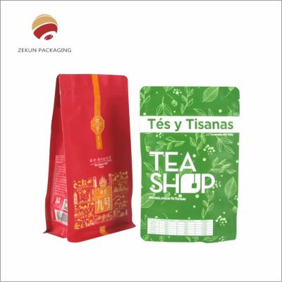 China Customization Gravure Printing Tea Packaging Bag With Hot Seal Zipper for sale