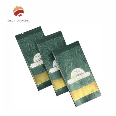 China Gravure Printed Tea Packaging Bag With Hot Seal Zipper Top 30g-200g for sale