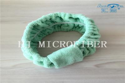 China Green Color Microfiber Towel Fabric Chasp Hair Band For Bath Or Washing Face Using for sale