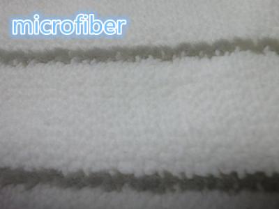 China Gray White Weaving Coral Fleece Microfiber Fabric 580gsm Mop Pad Fabric for sale