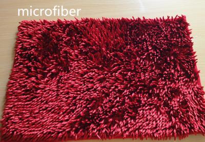 China Microfiber Mat Red 40 * 60cm Big Chenille Bathroom Indoor Anti - Skid Rubber for sale