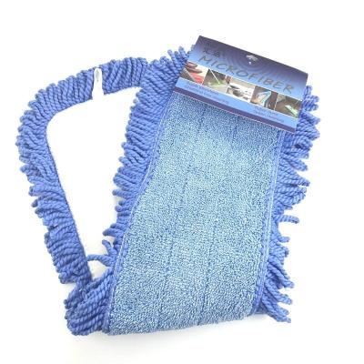 China Customized Blue Industrial Quickie Dry Mop 500gsm Tassel Mop Pad Heads for sale