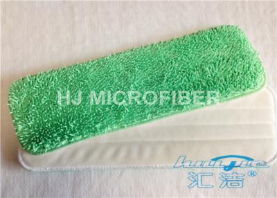 China 3 - 5 Micrometer Dust Microfiber Wet Mop Pads Green 100% Polyester for sale