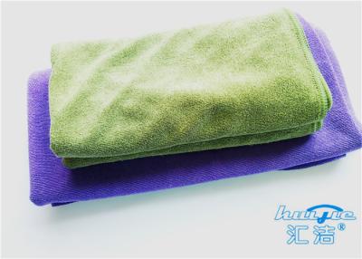 China Big Purple Weft-Knitted Resilient Microfiber Bath Towels For Home Use for sale