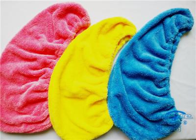 China Turbante coral de toalha de secagem do cabelo do velo de Microfiber, toalhas de banho de pouco peso à venda