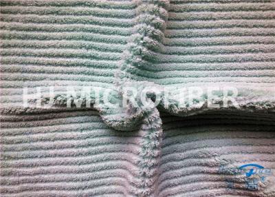 中国 マイクロファイバー の縞のマイクロ繊維の布のための珊瑚の羊毛の布 100 ポリエステル生地 販売のため