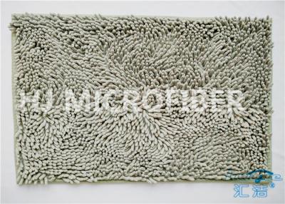 China Plush Big Chenille Rubber Backing Non-Slip Microfiber Kitchen Floor Mat Grey for sale