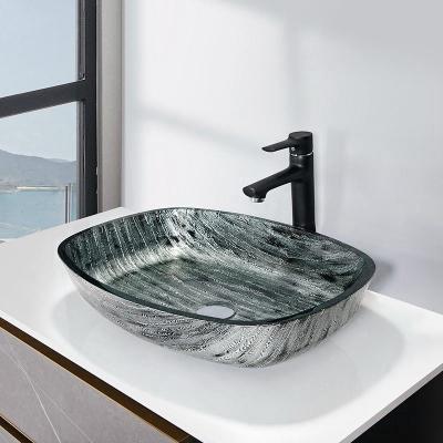China 45mm Drain Latest Hand Wash Basin 40mm Length Large Rectangular Vessel Sink for sale