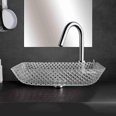 China 12mm Thick Square Glass Sink Bowl Lavatory Hotel Super Clear Tempered Glass for sale
