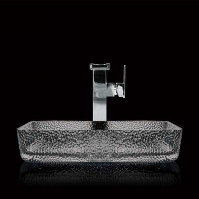 China Smoky Grey Rectangular Vessel Sinks Wash Bowl Bathroom Smooth 105mm for sale