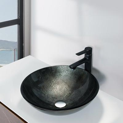 China Round Single Bowl Bathroom Sink With Foil Classic Countertop Vanity Basin for sale