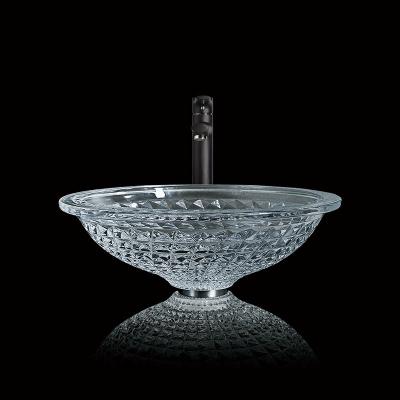 China Round Crystal Wash Basins Hand Wash 415mm 140mm For Hotel Die Casting for sale