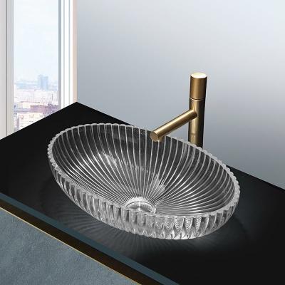 China Glass Vessel Bowl Type Wash Basin For Commercial Scratch Resistant à venda