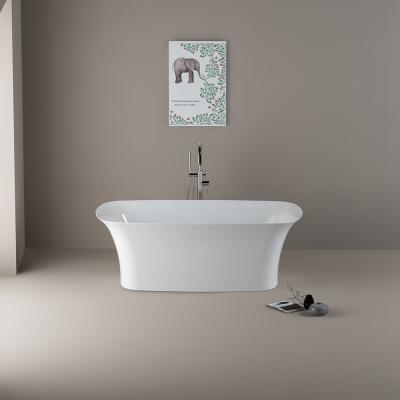中国 Glossy White Free Standing Bathtub Bathroom Remodeling Center Drain Placement 販売のため