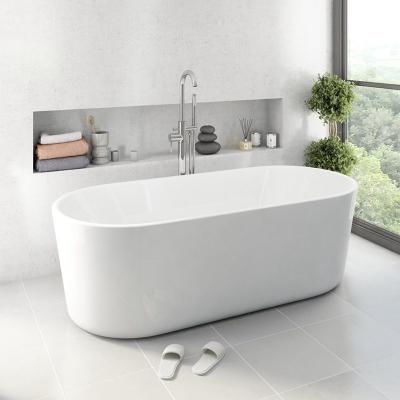中国 Oval Shape Fresh Pure Acrylic Sheet Free Standing Bathtub With Center Drain Placement 販売のため