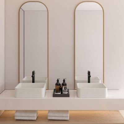 China Square Shape Concrete Wash Basin With Center Drain Location In Functional Design for sale