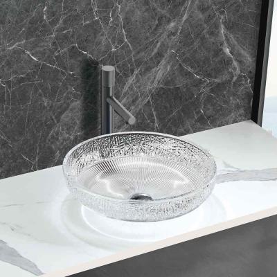 China 12mm Thickness Smooth Finish Glass Vessel Basins Crystal Clear for sale