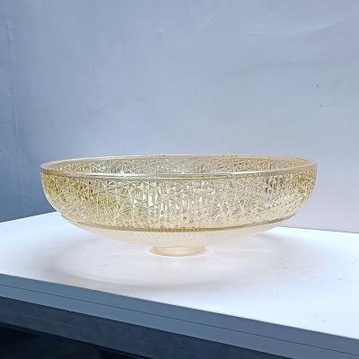 China Drain Size 1.77 Inch Glass Vessel Basins For Contemporary Bathrooms for sale