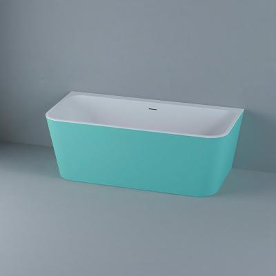 China Rectangular Shape Colored Freestanding Bathtub Made Of Fresh Pure Acrylic Sheet for sale
