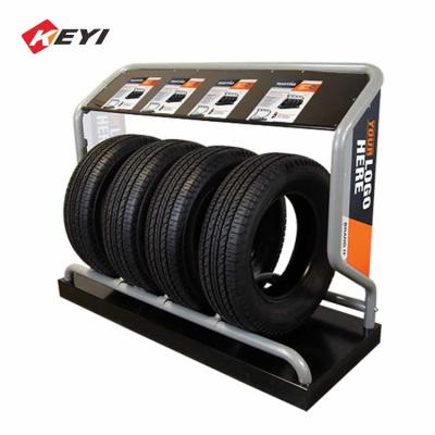 China Wholesale Custom Retail Shop Floor Standing Car Tyres Display Rack for sale