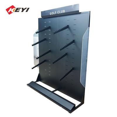 China matte black Metal slatwall Golf Club Display Rack - Adjustable shelf for sale
