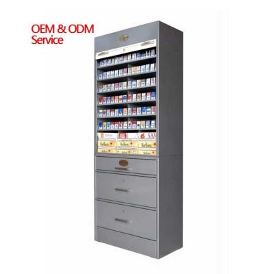 China High Quality Metal Cigarette Cabinet Tobacco Display Cases With Drawer for sale